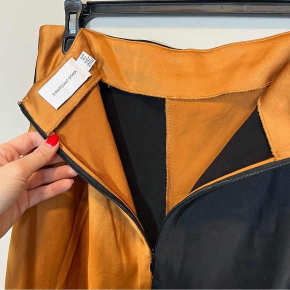 Significant Other Two Tone Colorblock Skirt Gold Black Maxi 6 Anthropologie - Picture 9 of 13